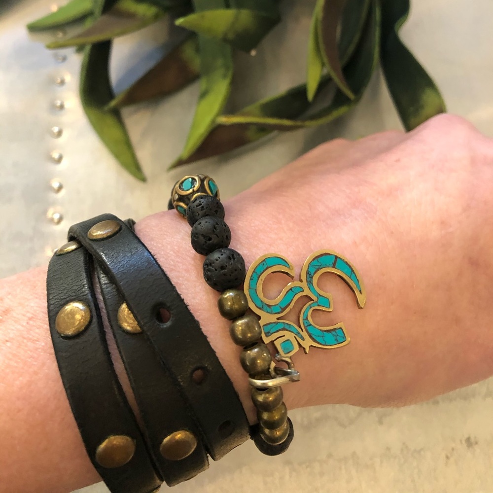 Arm candy!  Pair of black bracelets.